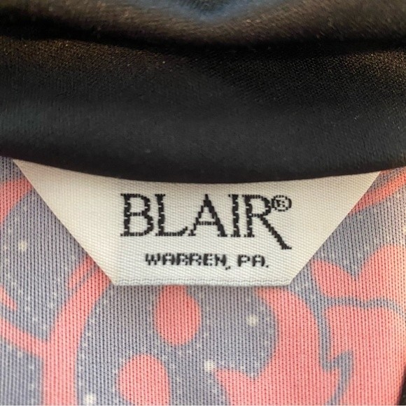 Blair 2 Piece Jacket Skirt Black Red Silver Floral Abstract Career Evening SZ 6P - Picture 10 of 12